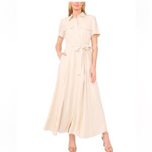 Ted Baker SHIRT DRESS WITH BELT Classic Neutral Rayon Linen